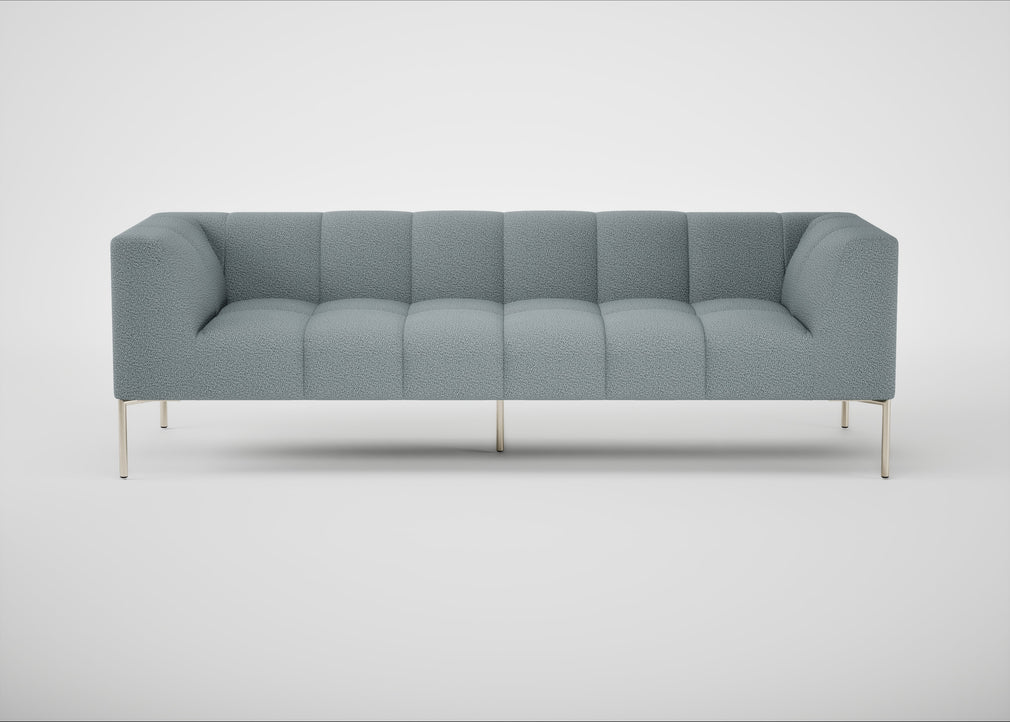 Quadro 4 Seater Sofa Loop Boucle Sky / Stainless Steel