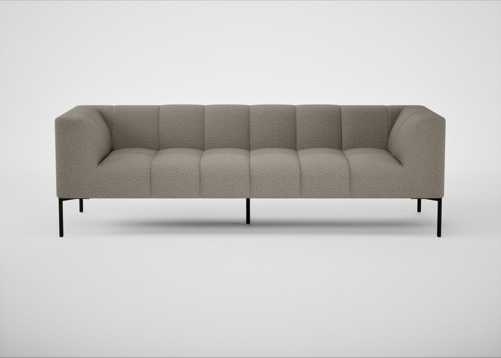 Quadro 4 Seater Sofa Loop Boucle Taupe / Black