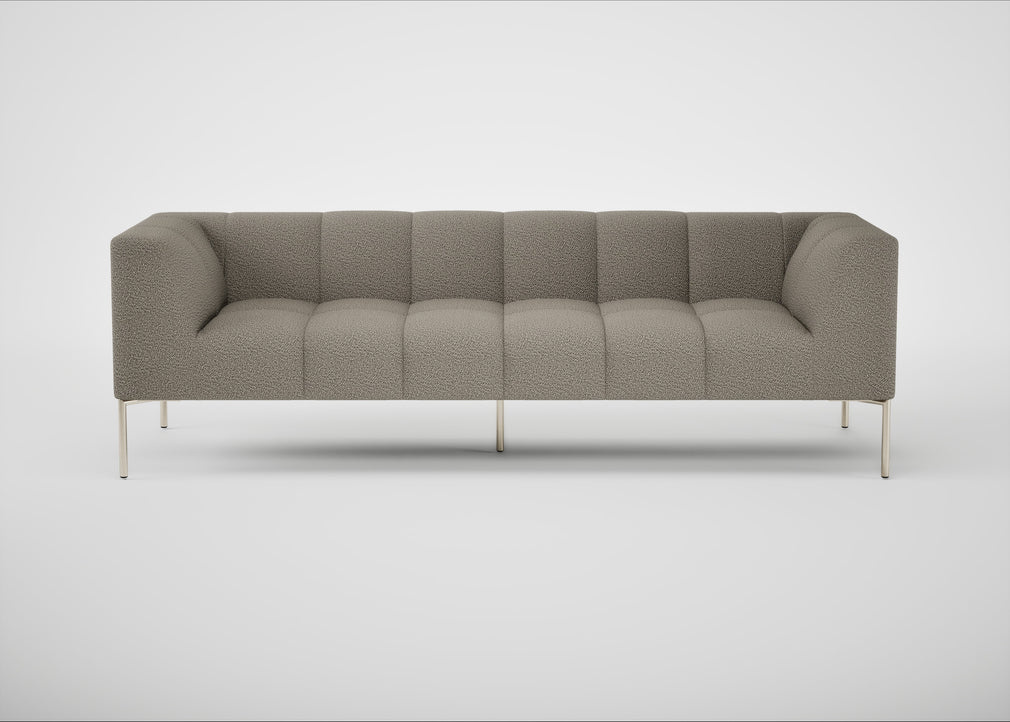 Quadro 4 Seater Sofa Loop Boucle Taupe / Stainless Steel