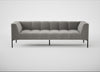Quadro 4 Seater Sofa Nobilis Velvet Dolphin / Black