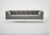 Quadro 4 Seater Sofa Nobilis Velvet Dolphin / Stainless Steel