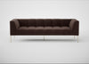 Quadro 4 Seater Sofa Nobilis Velvet Espresso / Stainless Steel