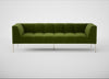 Quadro 4 Seater Sofa Nobilis Velvet Leaf / Stainless Steel