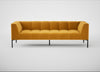 Quadro 4 Seater Sofa Nobilis Velvet Mustard / Black