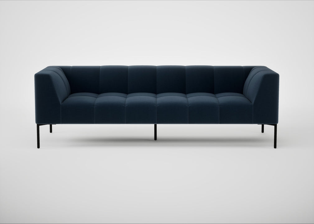 Quadro 4 Seater Sofa Nobilis Velvet Night / Black