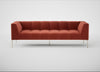 Quadro 4 Seater Sofa Nobilis Velvet Rust / Stainless Steel