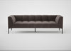 Quadro 4 Seater Sofa Nobilis Velvet Sable / Black