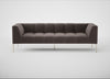 Quadro 4 Seater Sofa Nobilis Velvet Sable / Stainless Steel