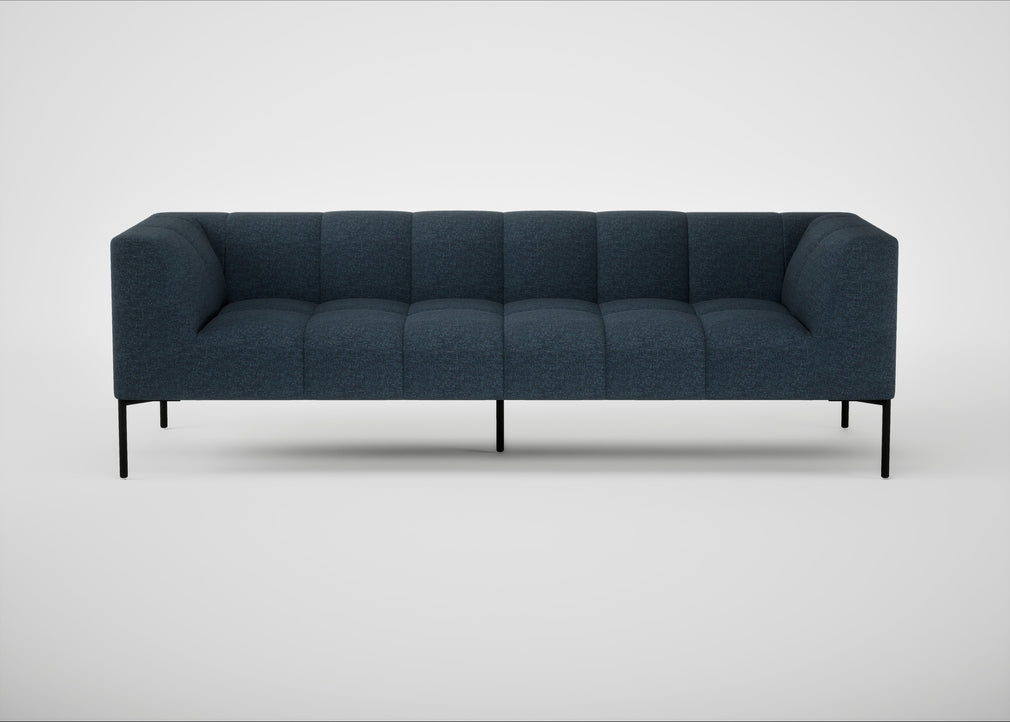 Quadro 4 Seater Sofa Siena Cotton Deep Sea / Black