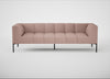 Quadro 4 Seater Sofa Siena Cotton Dusky Pink / Black