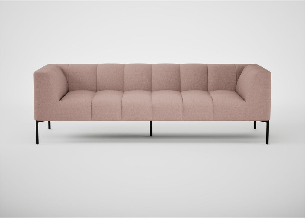 Quadro 4 Seater Sofa Siena Cotton Dusky Pink / Black