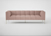 Quadro 4 Seater Sofa Siena Cotton Dusky Pink / Stainless Steel