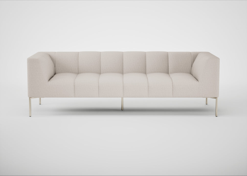 Quadro 4 Seater Sofa Siena Cotton Natural / Stainless Steel