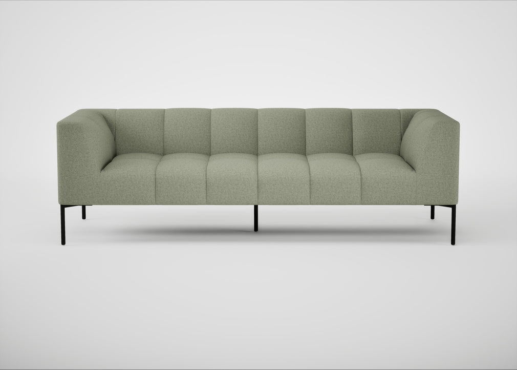 Quadro 4 Seater Sofa Siena Cotton Pistachio / Black