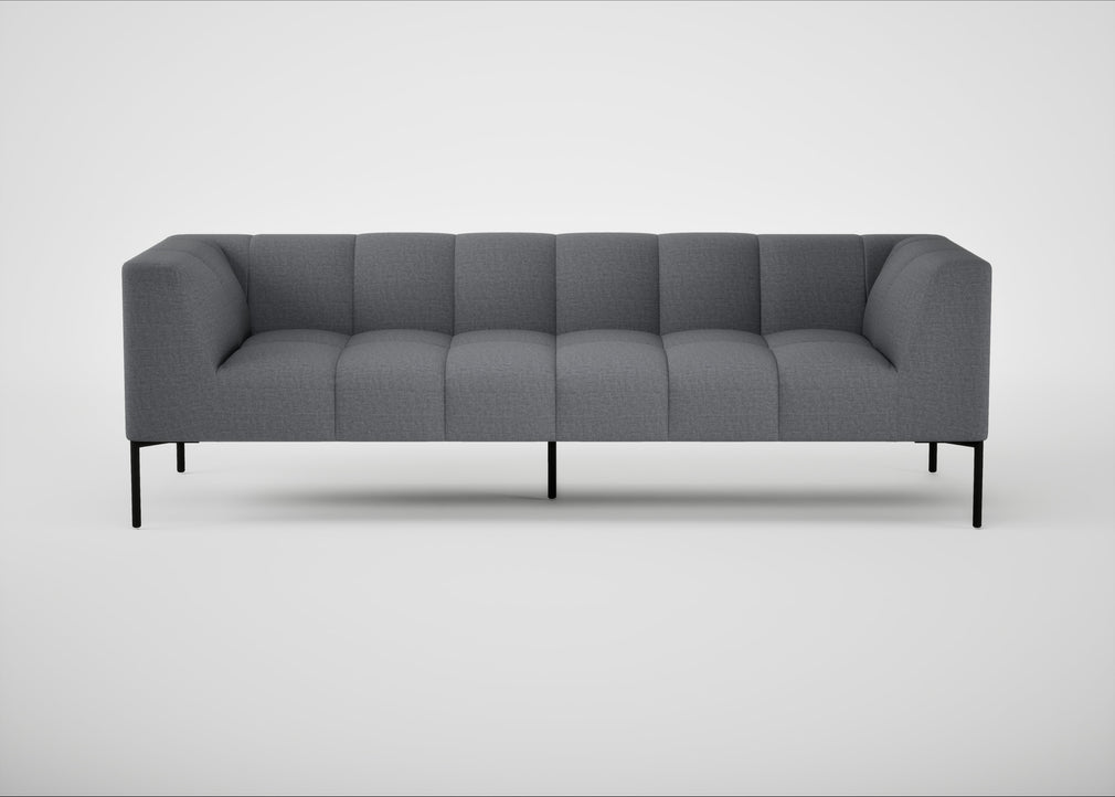 Quadro 4 Seater Sofa Siena Cotton Shale Grey / Black