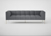 Quadro 4 Seater Sofa Siena Cotton Shale Grey / Stainless Steel
