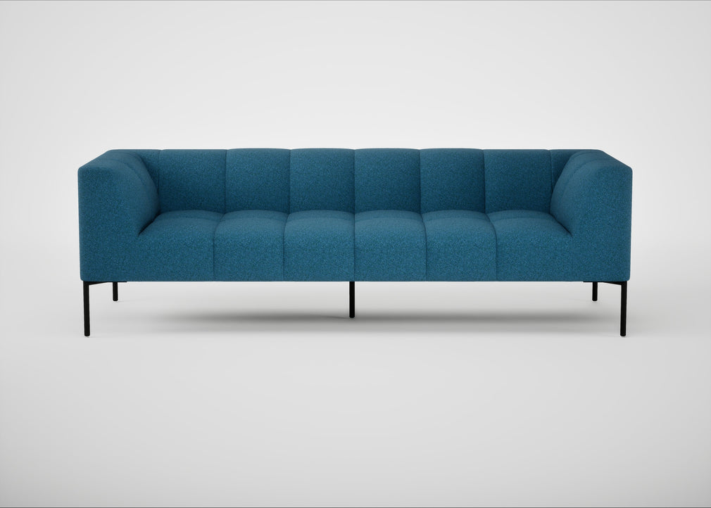 Quadro 4 Seater Sofa St Moritz Wool Blue / Black