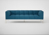 Quadro 4 Seater Sofa St Moritz Wool Blue / Stainless Steel