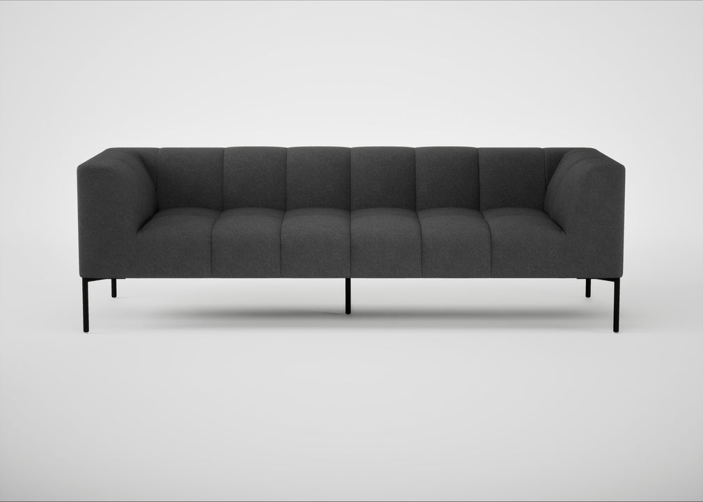 Quadro 4 Seater Sofa St Moritz Wool Grey / Black