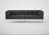 Quadro 4 Seater Sofa St Moritz Wool Grey / Stainless Steel