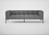 Quadro 4 Seater Sofa St Moritz Wool Light Grey / Black