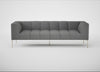 Quadro 4 Seater Sofa St Moritz Wool Light Grey / Stainless Steel