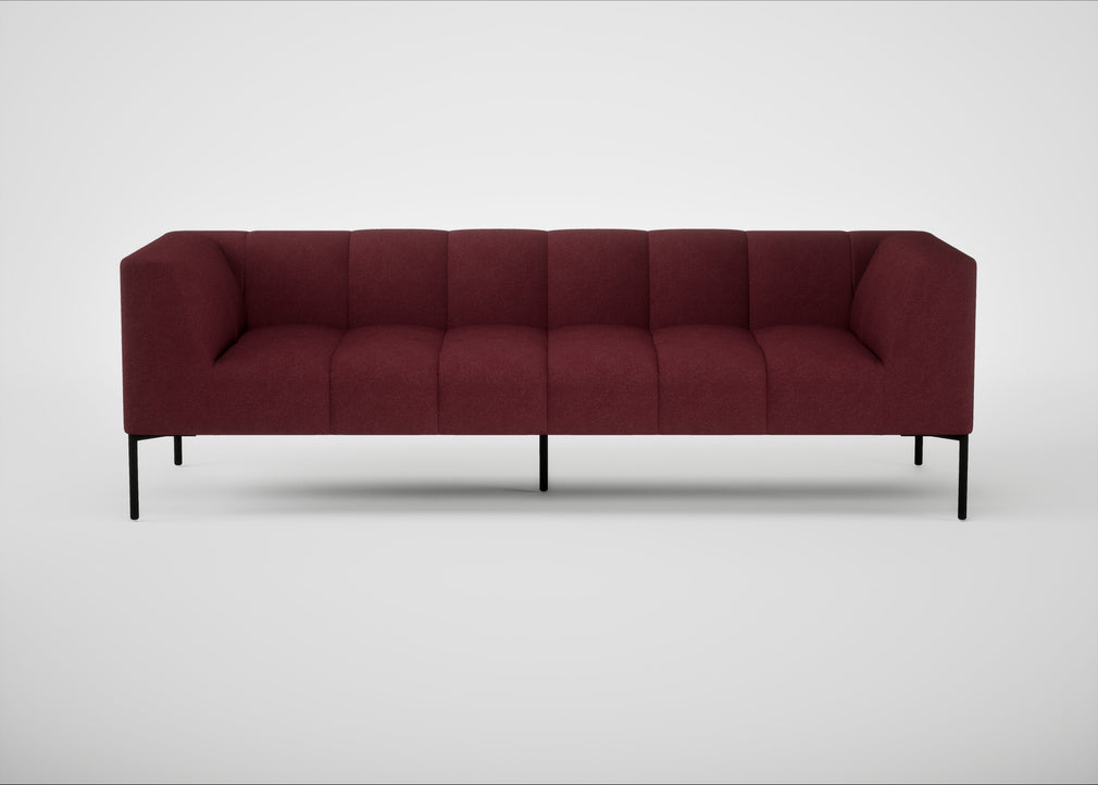 Quadro 4 Seater Sofa St Moritz Wool Red / Black