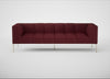 Quadro 4 Seater Sofa St Moritz Wool Red / Stainless Steel