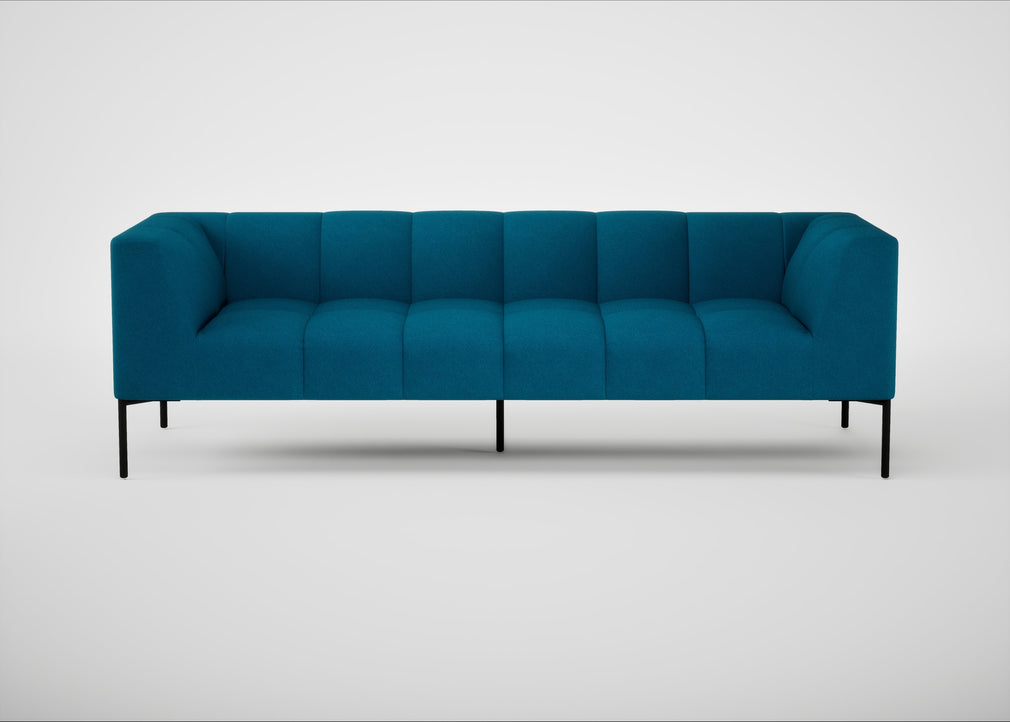Quadro 4 Seater Sofa St Moritz Wool Teal / Black