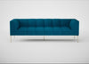 Quadro 4 Seater Sofa St Moritz Wool Teal / Stainless Steel
