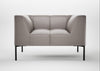 Quadro Armchair Daino Leather Elephant / Black