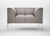 Quadro Armchair Daino Leather Elephant / Stainless Steel
