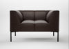 Quadro Armchair Leather Grain Chocolate 066 / Black
