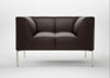 Quadro Armchair Leather Grain Chocolate 066 / Stainless Steel