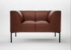 Quadro Armchair Leather Grain Dark Brown 068 / Black