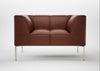 Quadro Armchair Leather Grain Dark Brown 068 / Stainless Steel