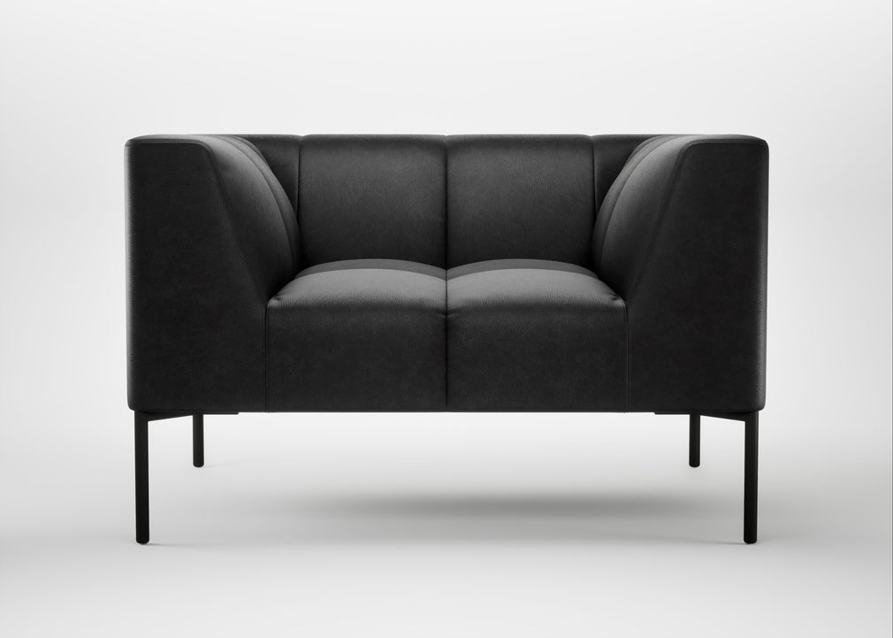Quadro Armchair Leather Grain Graphite 063 / Black