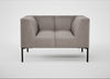Quadro Armchair Leather Grain Light Grey 060 / Black