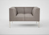 Quadro Armchair Leather Grain Light Grey 060 / Stainless Steel