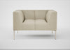 Quadro Armchair Leather Grain Storm 006 / Stainless Steel