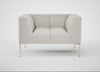 Quadro Armchair Leather Grain White 000 / Stainless Steel