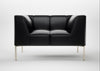 Quadro Armchair Leather Stonewash Black 263 / Stainless Steel