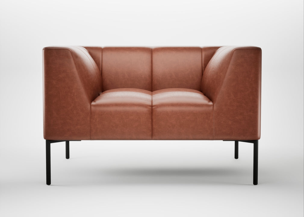 Quadro Armchair Leather Stonewash Light Brown 274 / Black