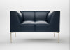 Quadro Armchair Leather Stonewash Navy Blue 279 / Stainless Steel