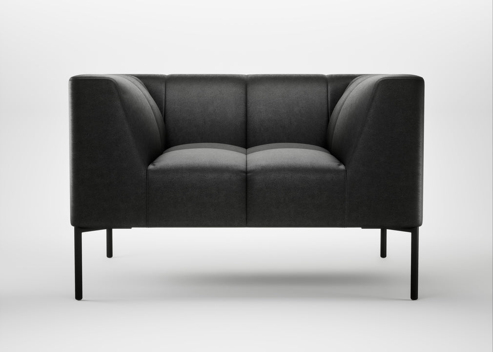 Quadro Armchair Linea Leather Black 622 / Black