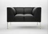 Quadro Armchair Linea Leather Black 622 / Stainless Steel