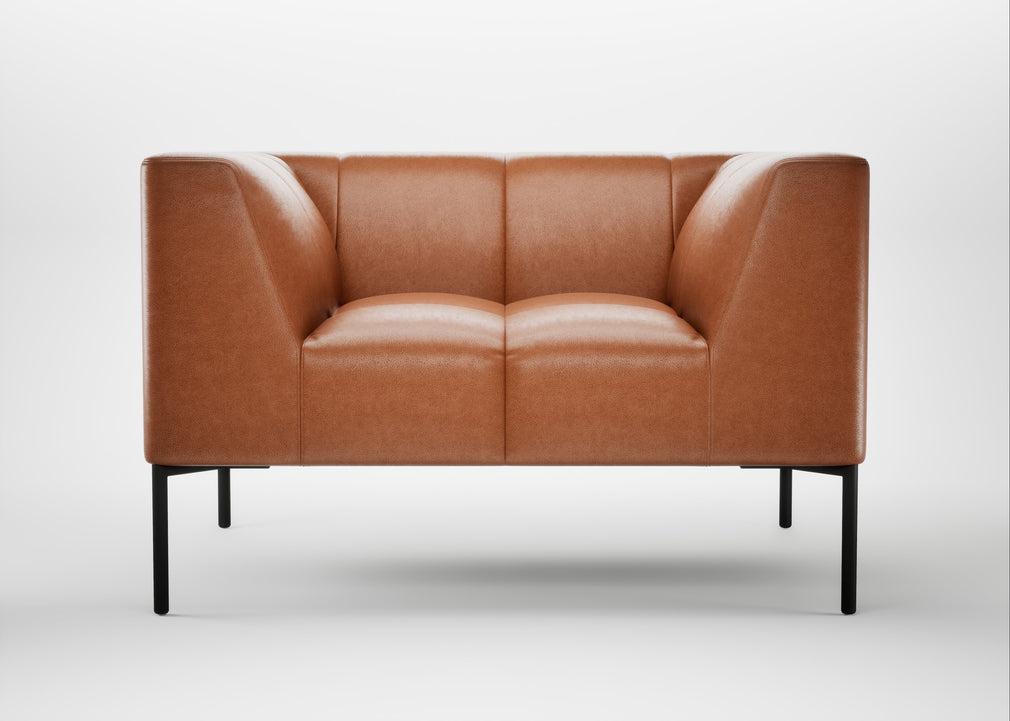 Quadro Armchair Linea Leather Brown 680 / Black