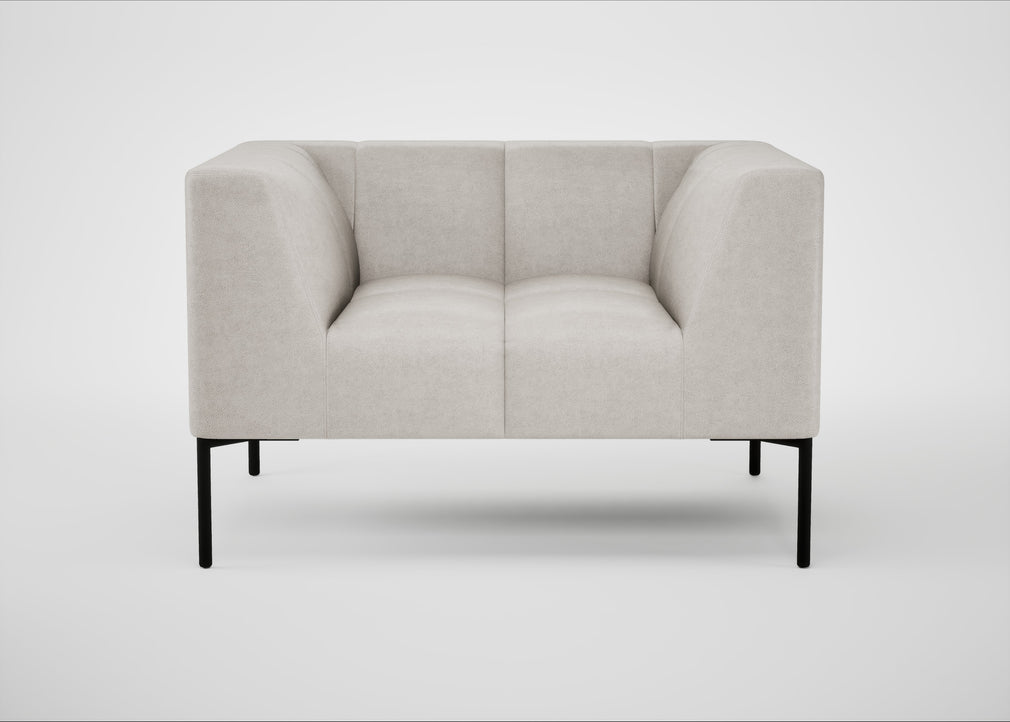 Quadro Armchair Linea Leather White 634 / Black