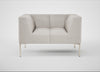 Quadro Armchair Linea Leather White 634 / Stainless Steel