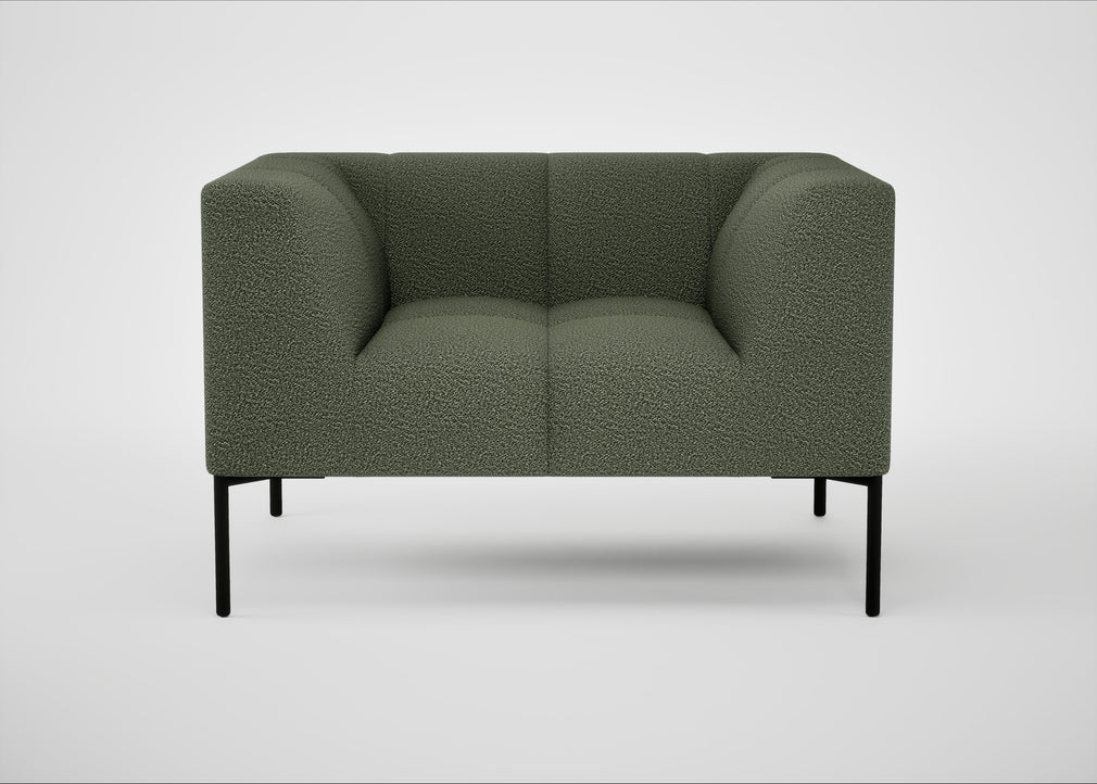 Quadro Armchair Loop Boucle Forest / Black